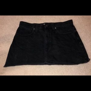 madewell black jean mini skirt